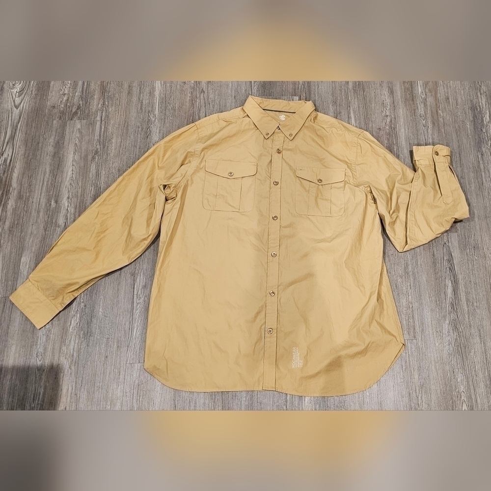 Menswear Classic 2XL Khaki Button Up Shirt